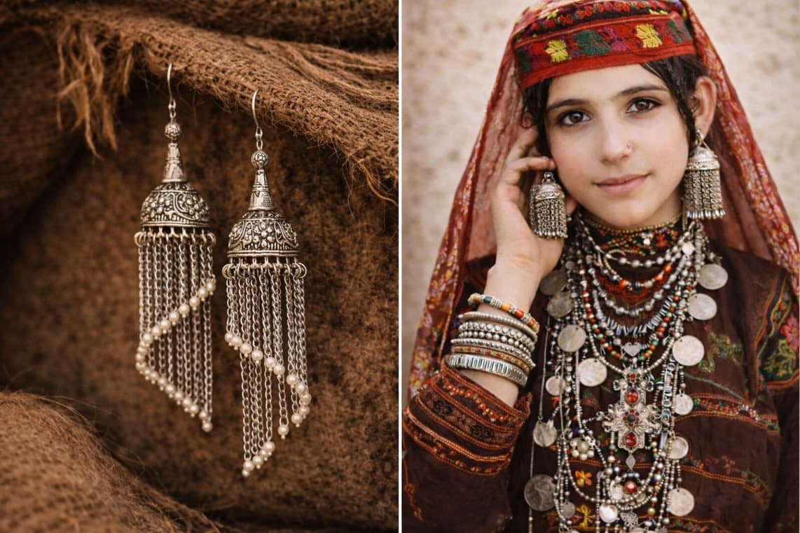 Oxidised jewellery inspired by the artistry of the Gujjar tribes